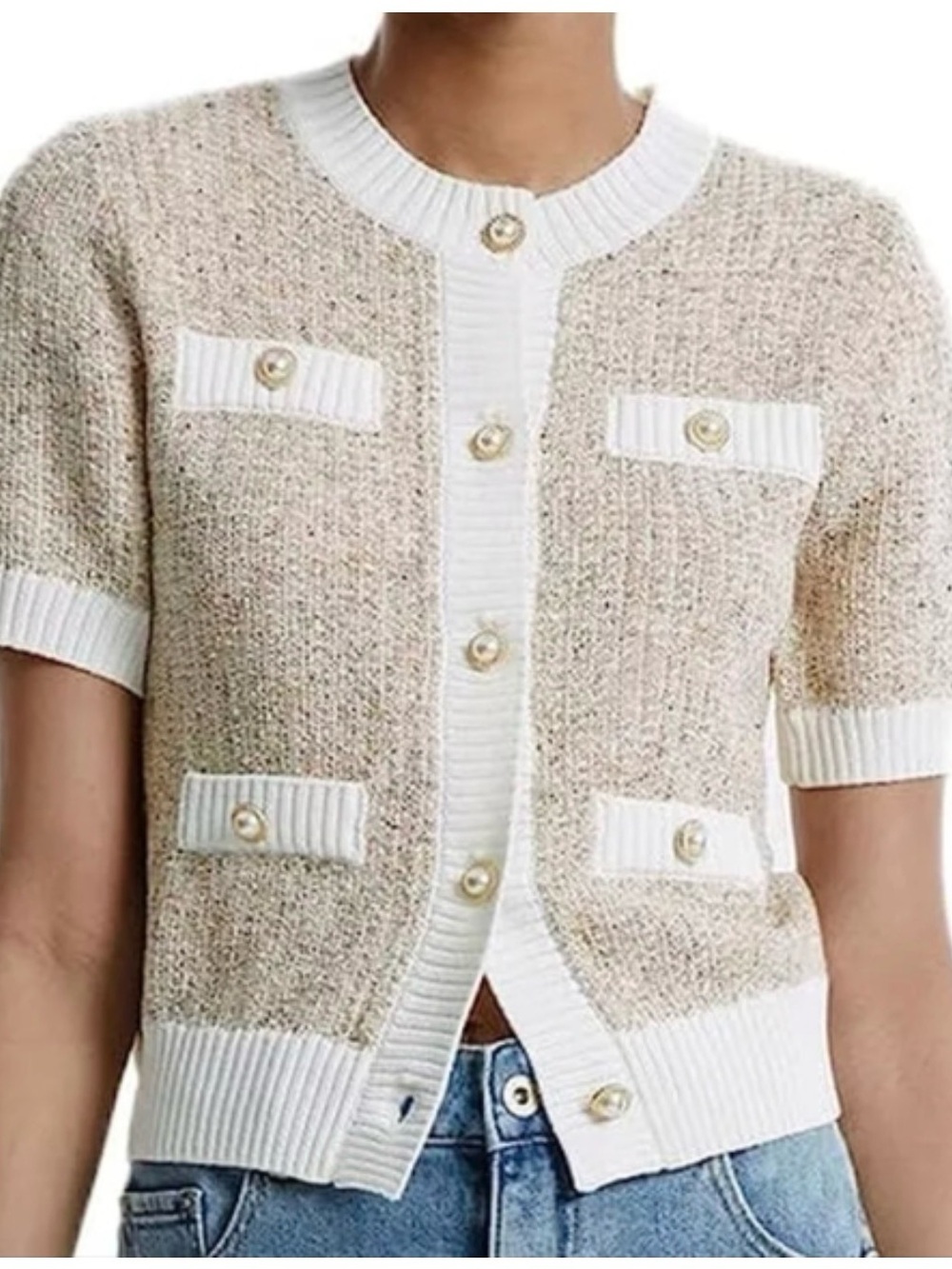 URBAN REVIVO CONTRAST TRIM CARDIGAN